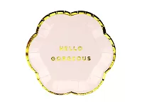 Talířky papírové růžové "Hello Gorgeous" 13cm, 6ks