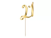 Dortová ozdoba "21" zlatá, 20.5cm