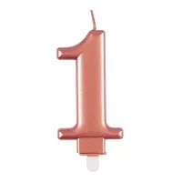 Svíčka dortová rosegold metalická 1