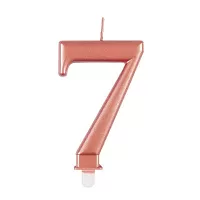 Svíčka dortová rosegold metalická 7