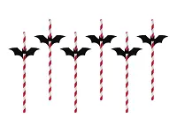 Papírová brčka Halloween - Netopýři 6 ks
