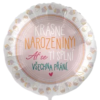 Foliový balonek Krásné narozeniny CZ 43cm