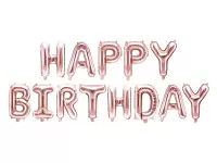 Foliový nápis HAPPY BIRTHDAY v Rosegold barvě 340 x 35 cm