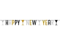 Party nápis Happy New Year - Golden Wishes 180 x 15 cm