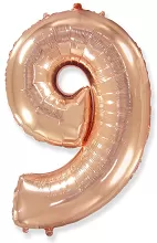 Foliová číslice - rosegold 9 102cm