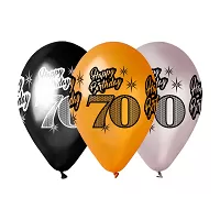 Latexový balonek metalický - potisk 70. narozeniny