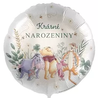 Fóliový balónek Krásné narozeniny Medvídek Pú a přátelé CZ - 43 cm