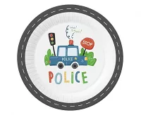 Papírové talíře policejní 23 cm - 6 ks