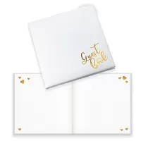 Svatební kniha hostů bílá - zlaté srdíčka a Guestbook 22 x 22 cm