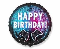Foliový balonek Game - Happy Birthday 45 cm - Nebalený