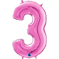 Číslice 3 fuchsia (66cm,26")