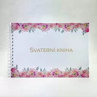 Svatební kniha hostů - růžové květiny