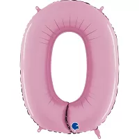 Číslice 0 pastelová růžová (66cm,26")