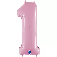 Číslice 1 pastelová růžová (66cm,26")