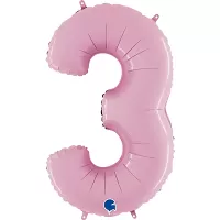 Číslice 3 pastelová růžová (66cm,26")