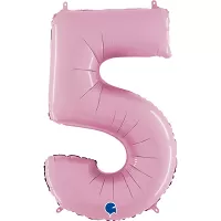 Číslice 5 pastelová růžová (66cm,26")