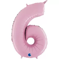 Číslice 6 pastelová růžová (66cm,26")