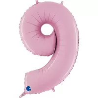 Číslice 9 pastelová růžová (66cm,26")