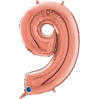 Číslice 9 rose gold (66cm,26")