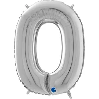 Číslice 0 stříbrná (66cm,26")