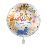 Fóliový balónek Medvídek Pú, Krásné Narozeniny CZ - 43 cm