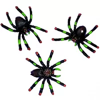 Halloweenská dekorace zeleno-černí pavouci - 8 ks
