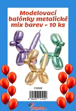 Modelovací balonky metalické - mix barev 10 ks