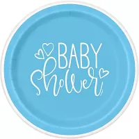 Papírové talíře Baby Shower modré - 23 cm