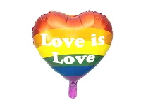 Fóliový balonek duhové srdce Love is Love 35 cm