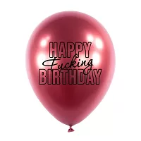 Latexové balonky - Happy Fuc..ng Birthday 5 ks - granátové jablko