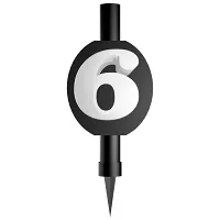 Fontána černá s číslicí 6