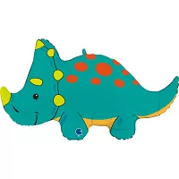 Fóliový balonek zelený dinosaurus triceratops 91 cm