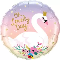 Fóliový balónek Kruh - Labuť "Oh Lovely day" 45cm