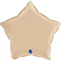Fóliový balónek hvězda krémová 46 cm