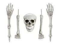 Halloween dekorace kostra do země – lebka, ruce a nohy