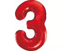 Foliová číslice - Červená 3 - 85 cm