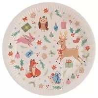Papírové talíře vánoční les 23 cm 8 ks