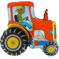 Fóliový balónek Traktor červený 76cm