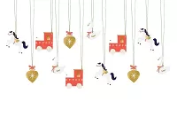 Papírové ozdoby na dárky - vláčky 12 ks