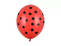 Latexový balonek červený s černými puntíky 36 cm