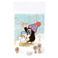 Mikulášský sáček - Krteček na saních 21 x 39 cm