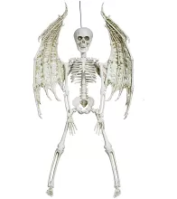 Závěsná halloweenská dekorace kostra s křídly 40 cm (1 poslední kus skladem!)