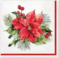 Papírové ubrousky Vánoční hvězda třívrstvé 33 x 33 cm 20 ks