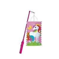 Závěsný lampion válec s tyčkou Jednorožec