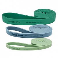 Spokey POWER SET Sada 3 posilovacích gum, modro-zelená