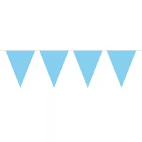 Vlaječková girlanda plastová malá - světle modrá 3m