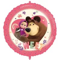 Fóliový balónek kruh Máša a Medvěd Sweet 46 cm