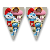 Vlaječková girlanda Šmoulové 3m