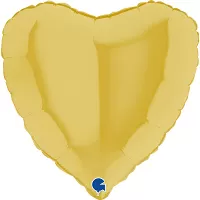 Foliový balonek srdce pastelové žluté 46cm