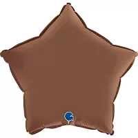 Fóliový balonek hvězda čokoládová 46cm